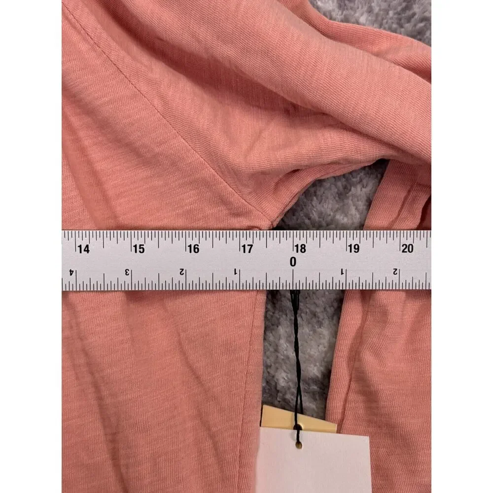 New Nation LTD Shirt Small Womens Pink Cotton Slub Puff Sleeve